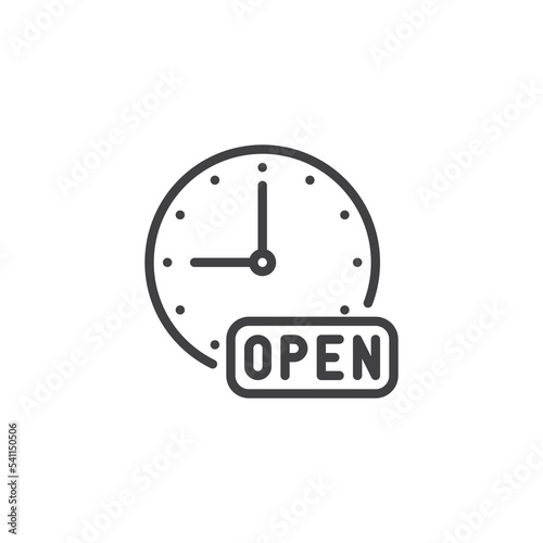 Open hours line icon