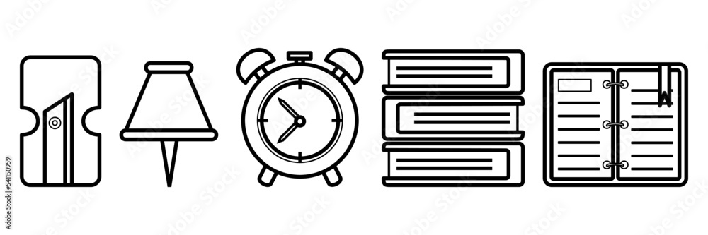 Set Education icons. Stationary outline on white background. All stationary Items. Stationaries icon vector.
Set Education icons. Stationary outline on white background. All stationary Items. Stationaries icon vector.