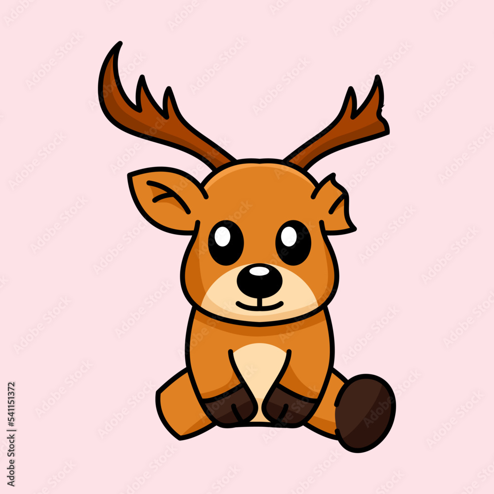 Vector illustration of a cute and adorable deer