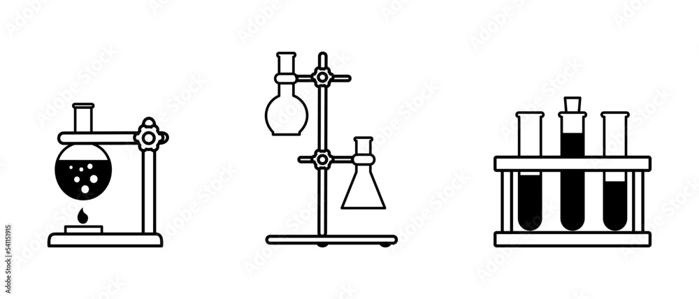 Chemistry science laboratory outline vector icon set. Pharmacy and chemistry, education and science elements and equipment
Chemistry science laboratory outline vector icon set. Pharmacy and chemistry, education and science elements and equipment