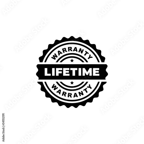 Life time warranty stamp label vector