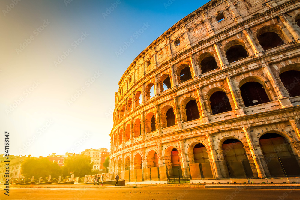 Colosseum at sunset in Rome, Italy
