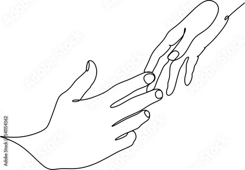 Two people agree and shake hands one contiguous line vector illustration photo