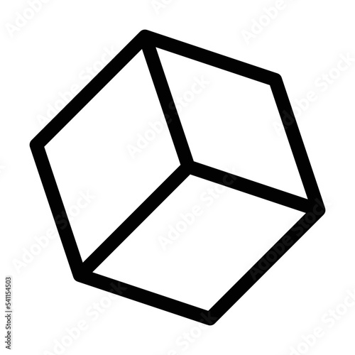 Cube icon, cuboid shape vector element for preschool, kindergarten and Montessori kids for math activities in vector illustration