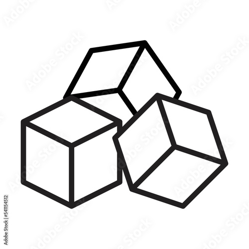 Cube icon, cuboid shape vector element for preschool, kindergarten and Montessori kids for math activities in vector illustration