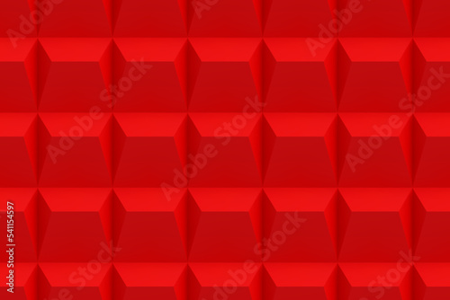 Red acoustic sound proof soft foam seamless texture. Pattern of wall of music recording studio. Polyurethane insulation material. Abstract background. Vector illustration