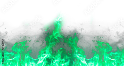 transparent green glowing fire effect