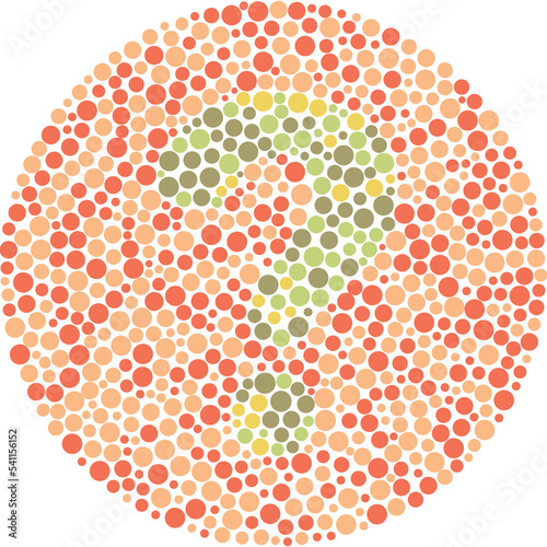 Red Green Color Blind Test question mark photo