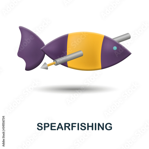 Spearfishing icon. 3d illustration from fishing collection. Creative Spearfishing 3d icon for web design, templates, infographics and more