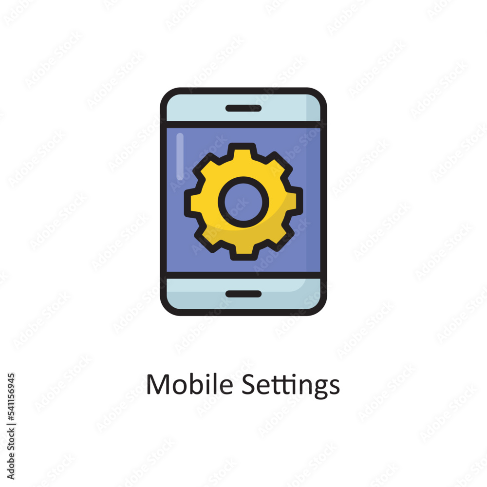 Mobile Settings Vector Filled Outline Icon Design illustration. Cloud Computing Symbol on White background EPS 10 File Mobile Settings Vector Filled Outline Icon Design illustration. Cloud Computing Symbol on White background EPS 10 File