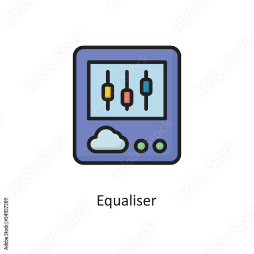 Equaliser Vector  Filled Outline Icon Design illustration. Cloud Computing Symbol on White background EPS 10 File