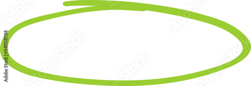 Green circle, pen draw. Highlight hand drawing circle isolated on background. Handwritten green circle. For marking text, numbers, marker pen, pencil, logo and text check, vector illustration