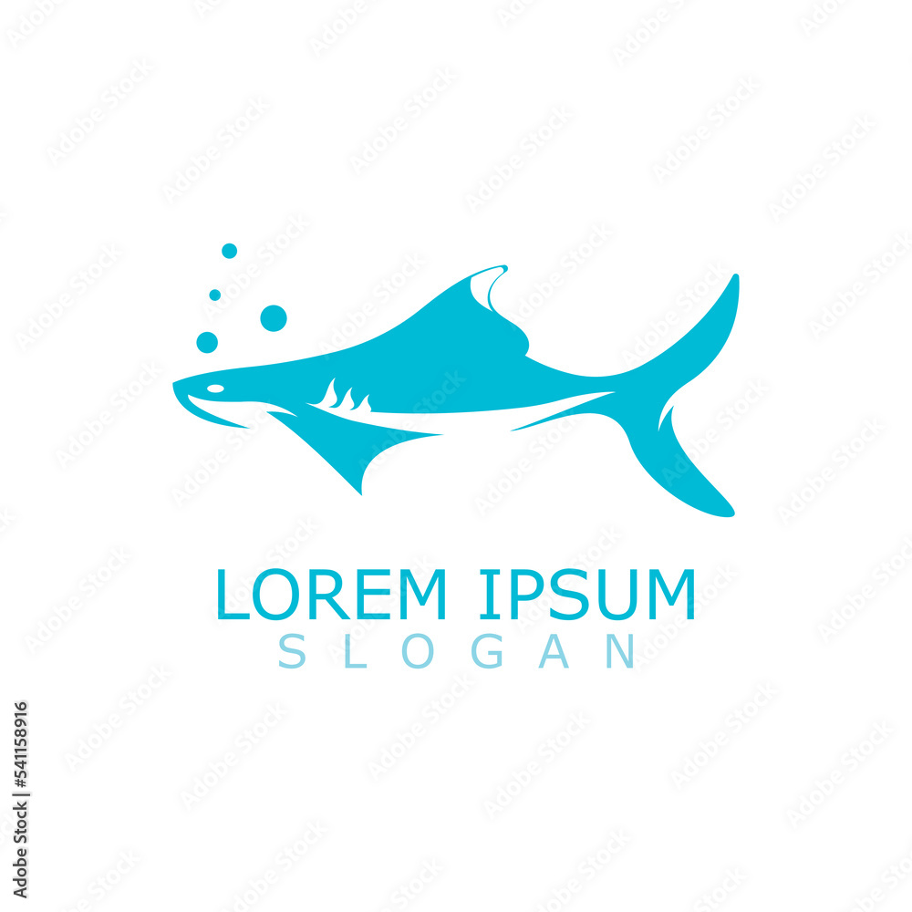 Shark Logo animal sea design icon vector silhouette template Shark Logo animal sea design icon vector silhouette template