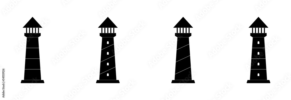Fototapeta premium lighthouse icon set, lighthouse vector set sign symbol