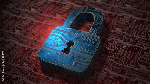 Cyber security, conceptual illustration