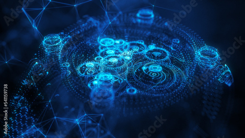 Smart watch wireframe, conceptual illustration