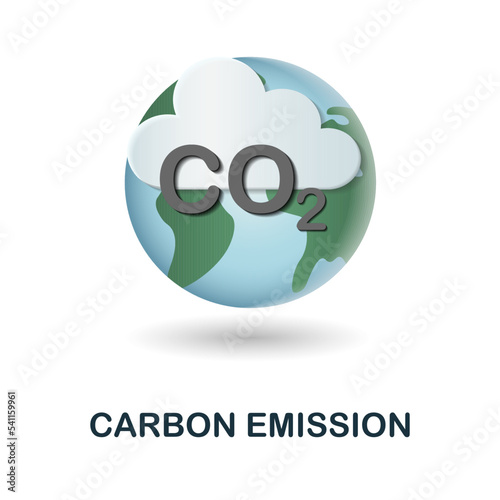 Carbon Emission icon. 3d illustration from global warming collection. Creative Carbon Emission 3d icon for web design, templates, infographics and more