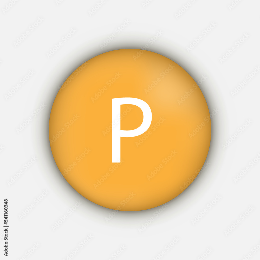 Vitamin P symbol. Vector illustration. Vitamin P symbol. Vector illustration.