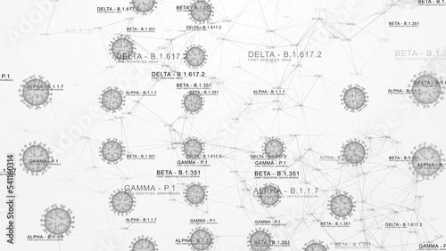 Covid-19 virus variant outbreaks, conceptual illustration