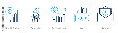 icons such as growth analysis, partnership