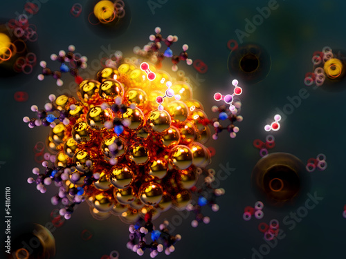 Nanoparticle catalyst for oxidation reaction, illustration photo