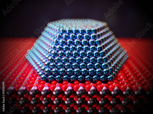 Nanoparticle catalyst on a metal oxide support, illustration