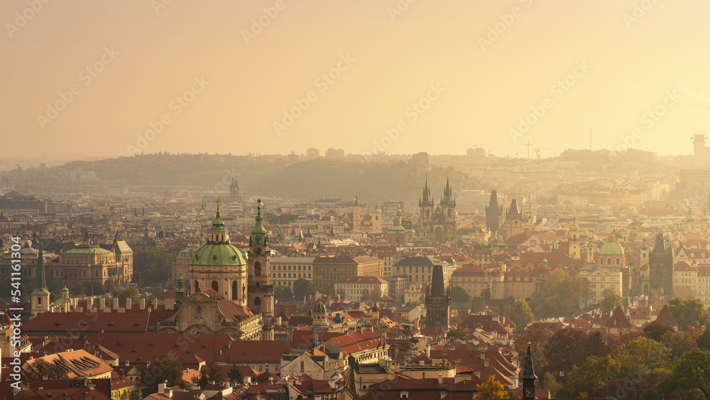 Prague Panorama At Sunrise