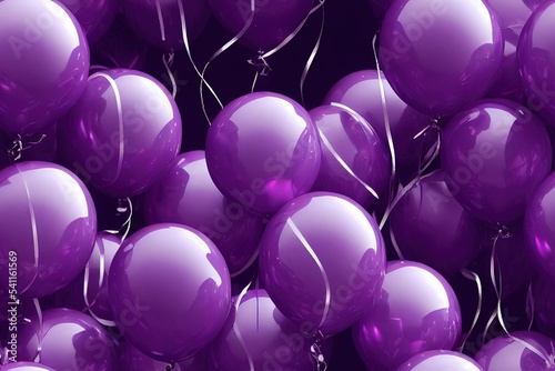 Purple Balloons Seamless Texture Pattern Tiled Repeatable Tessellation Background Image