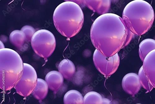 Purple Balloons Seamless Texture Pattern Tiled Repeatable Tessellation Background Image