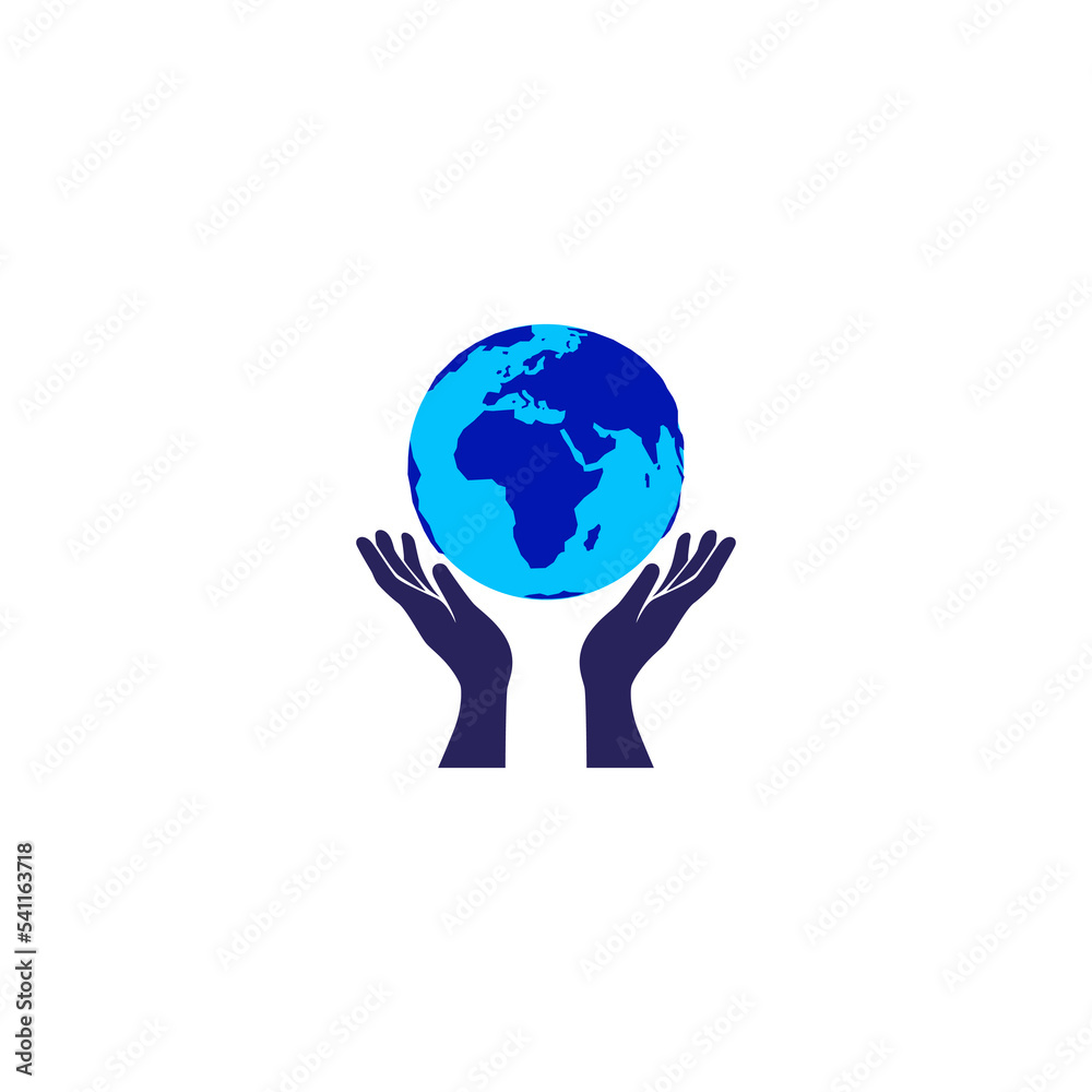 vector illustration of two hands and globe for icon, symbol or logo. earth day logo vector illustration of two hands and globe for icon, symbol or logo. earth day logo