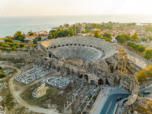 Side is a city on the southern Mediterranean coast of Turkey. It includes the modern resort town and the ruins of the ancient city of Side, one of the best-known classical sites in the country. High