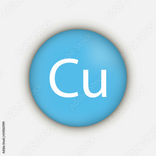 Copper Cu mineral vitamin supplement icon. Vector illustration.