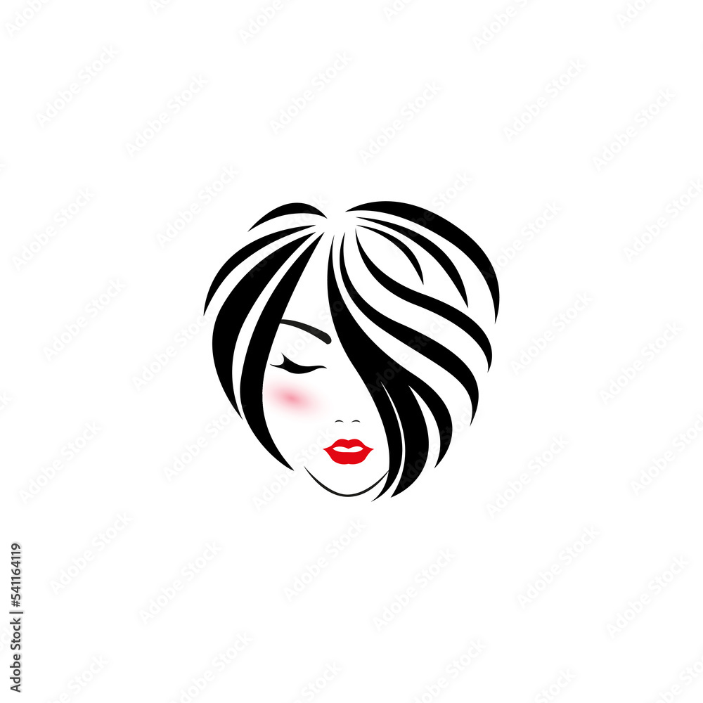 vector illustration of a beautiful woman's face for a symbol or logo icon. suitable for salon logos, spas or beauty products