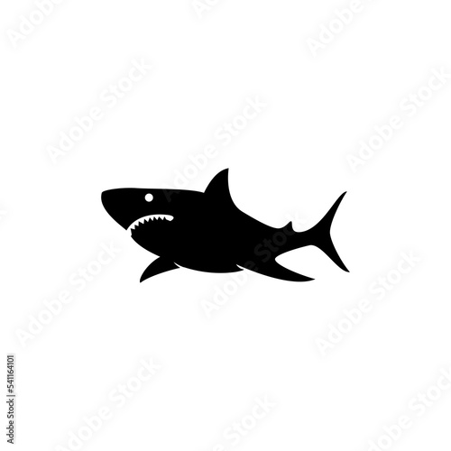 vector illustration of a shark for an icon, symbol or logo. shark silhouette 