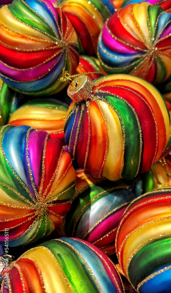 Rainbow colored Christmas tree decoration for LGBTQ community. LGBT pride