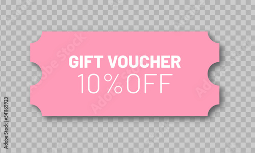 Gift voucher. Pink discount coupon