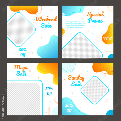 Set of social media sale template designs. Suitable for Banners,  and social media posts. Vector illustration.