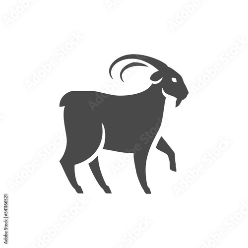 Goat horned cattle domestic animal livestock meat milk cheese production butchery icon vector