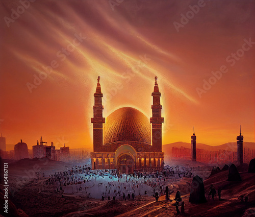A beautiful image of Mecca. Muslim Holy City.