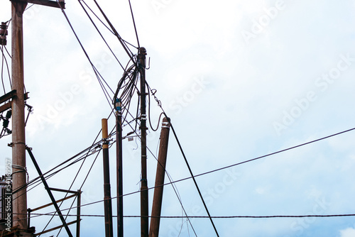 Wallpaper Mural A utility pole is a pole that supports utility network cables, such as electricity, telephone, telecommunications, street lighting, and so on. Torontodigital.ca