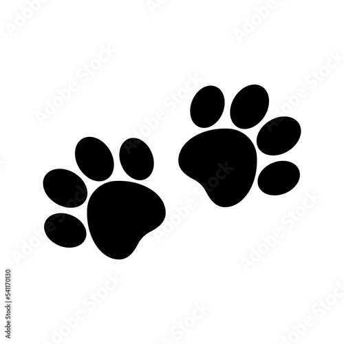 dog and cat paw logo design inspiration color editable