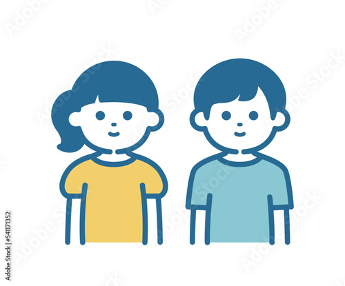 Simple illustration of a boy and a girl