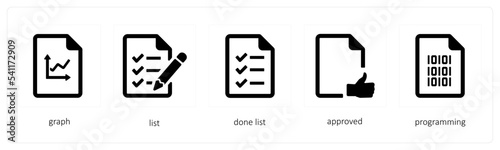 graph, list, done list, approved