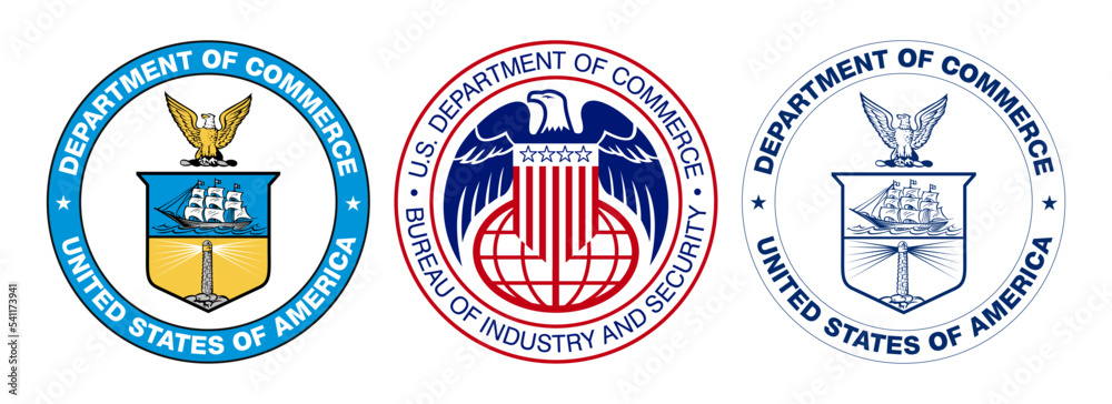 Vector seal of the United States Department of Commerce. US Bureau of  Industry and Security. Department of Commerce alternative logo Stock Vector  | Adobe Stock