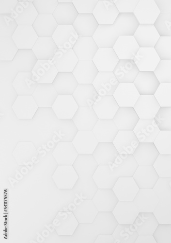 Fototapeta Naklejka Na Ścianę i Meble -  Vertical hexagonal background with white hexagons, abstract futuristic geometric backdrop or wallpaper with copy space for text