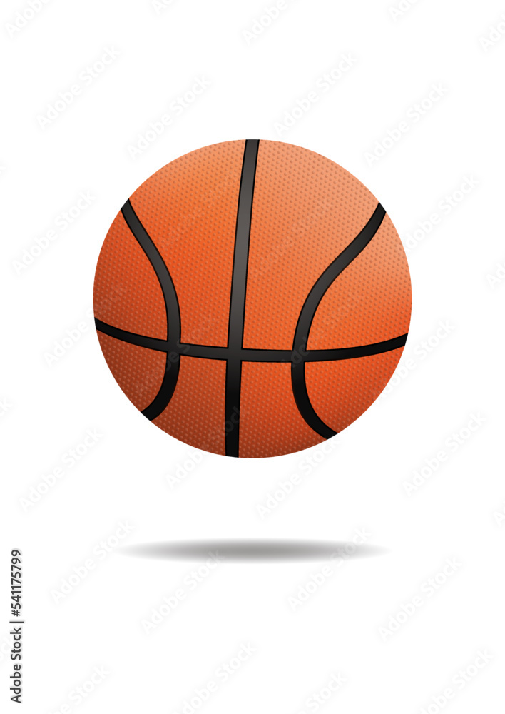 Realistic basketball vector isolated on white background