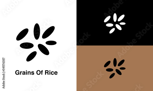 grains of rice vector icon white background
