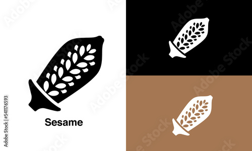 sesame vector icon white background