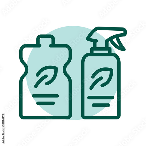 Eco household clean products olor line icon. Pictogram for web page