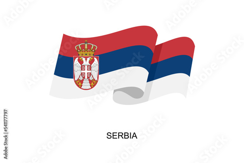 Serbia flag vector. Flag of Serbia on white background. Vector illustration eps10